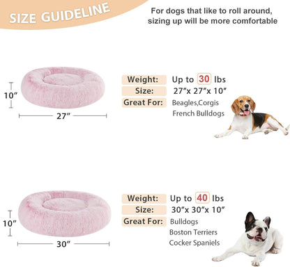 WNPETHOME Small Round Calming Dog Bed Cat Bed for Comfy Sleep