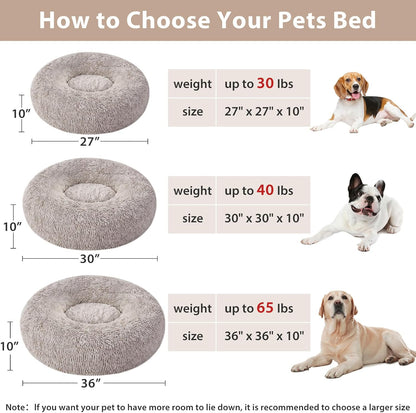 WNPETHOME Small Round Calming Dog Bed Cat Bed for Comfy Sleep