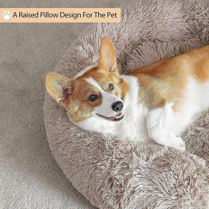 WNPETHOME Small Round Calming Dog Bed Cat Bed for Comfy Sleep