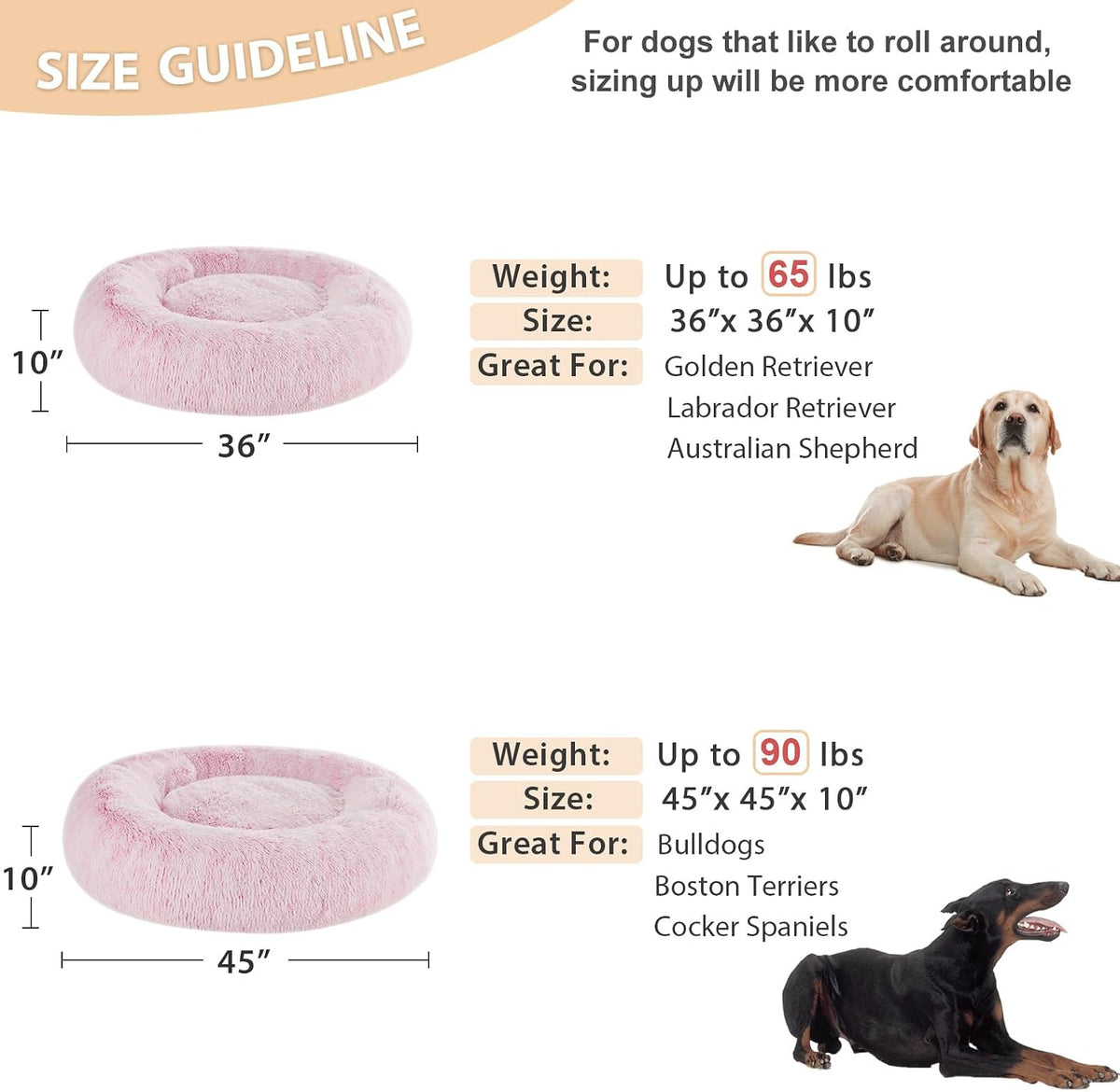 WNPETHOME Small Round Calming Dog Bed Cat Bed for Comfy Sleep