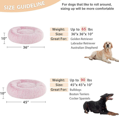 WNPETHOME Small Round Calming Dog Bed Cat Bed for Comfy Sleep