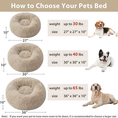 WNPETHOME Small Round Calming Dog Bed Cat Bed for Comfy Sleep
