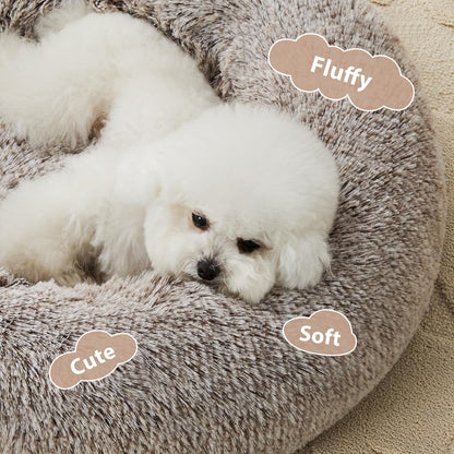WNPETHOME Small Round Calming Dog Bed Cat Bed for Comfy Sleep
