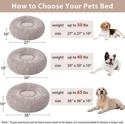 WNPETHOME Small Round Calming Dog Bed Cat Bed for Comfy Sleep