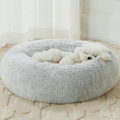 WNPETHOME Small Round Calming Dog Bed Cat Bed for Comfy Sleep