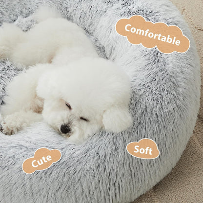 WNPETHOME Small Round Calming Dog Bed Cat Bed for Comfy Sleep