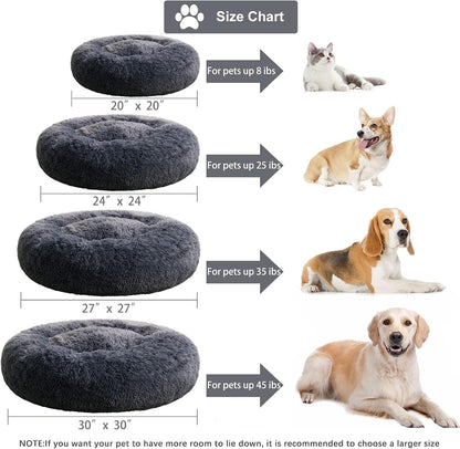 WNPETHOME Small Round Calming Dog Bed Cat Bed for Comfy Sleep