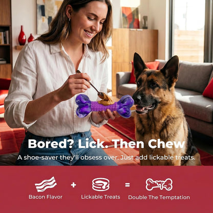 Tough Dog Toys for Aggressive Chewers: Beef Flavored Long Lasting Dog Bones for Large Dogs, Indestructible Dog Chew Toys to Keep Them Busy, Large Dog Toys for Medium & Large Breed, Red