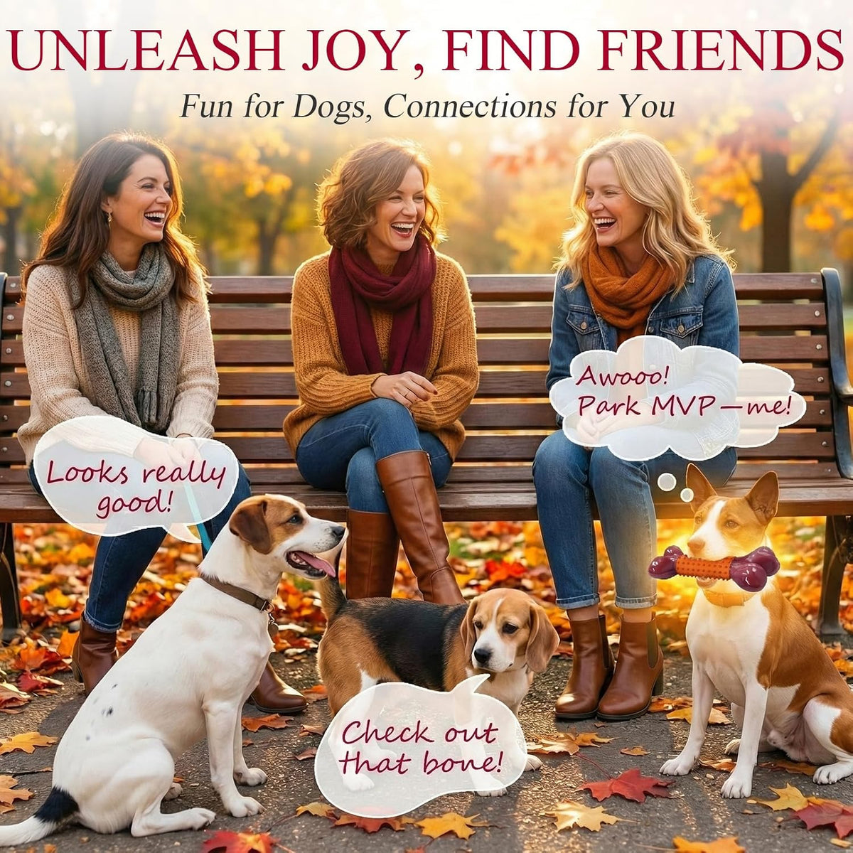 Tough Dog Toys for Aggressive Chewers: Beef Flavored Long Lasting Dog Bones for Large Dogs, Indestructible Dog Chew Toys to Keep Them Busy, Large Dog Toys for Medium & Large Breed, Red