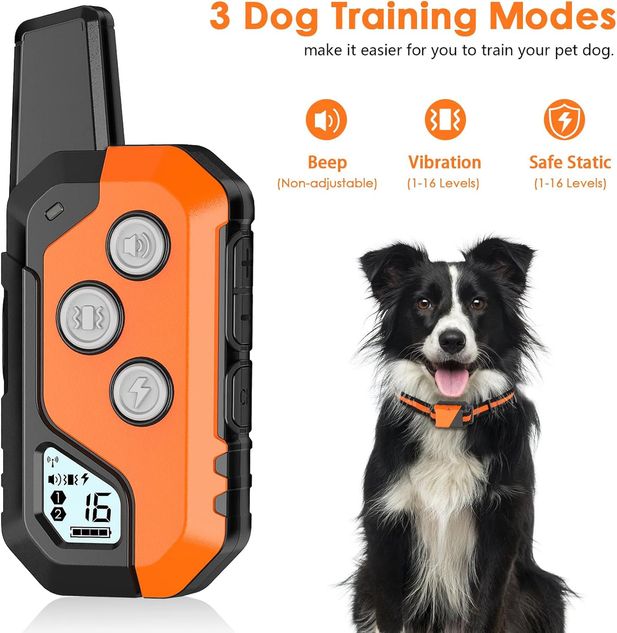 Shock Collar for Dogs, Dog Training Collar with Remote, 3 Modes