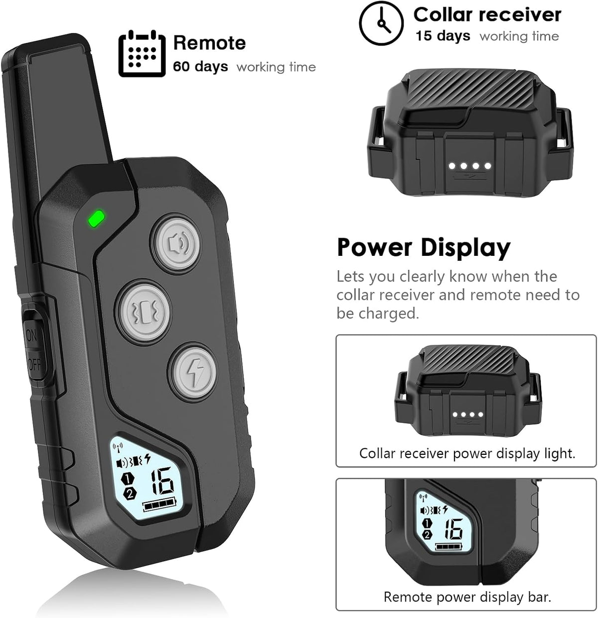 Shock Collar for Dogs, Dog Training Collar with Remote, 3 Modes
