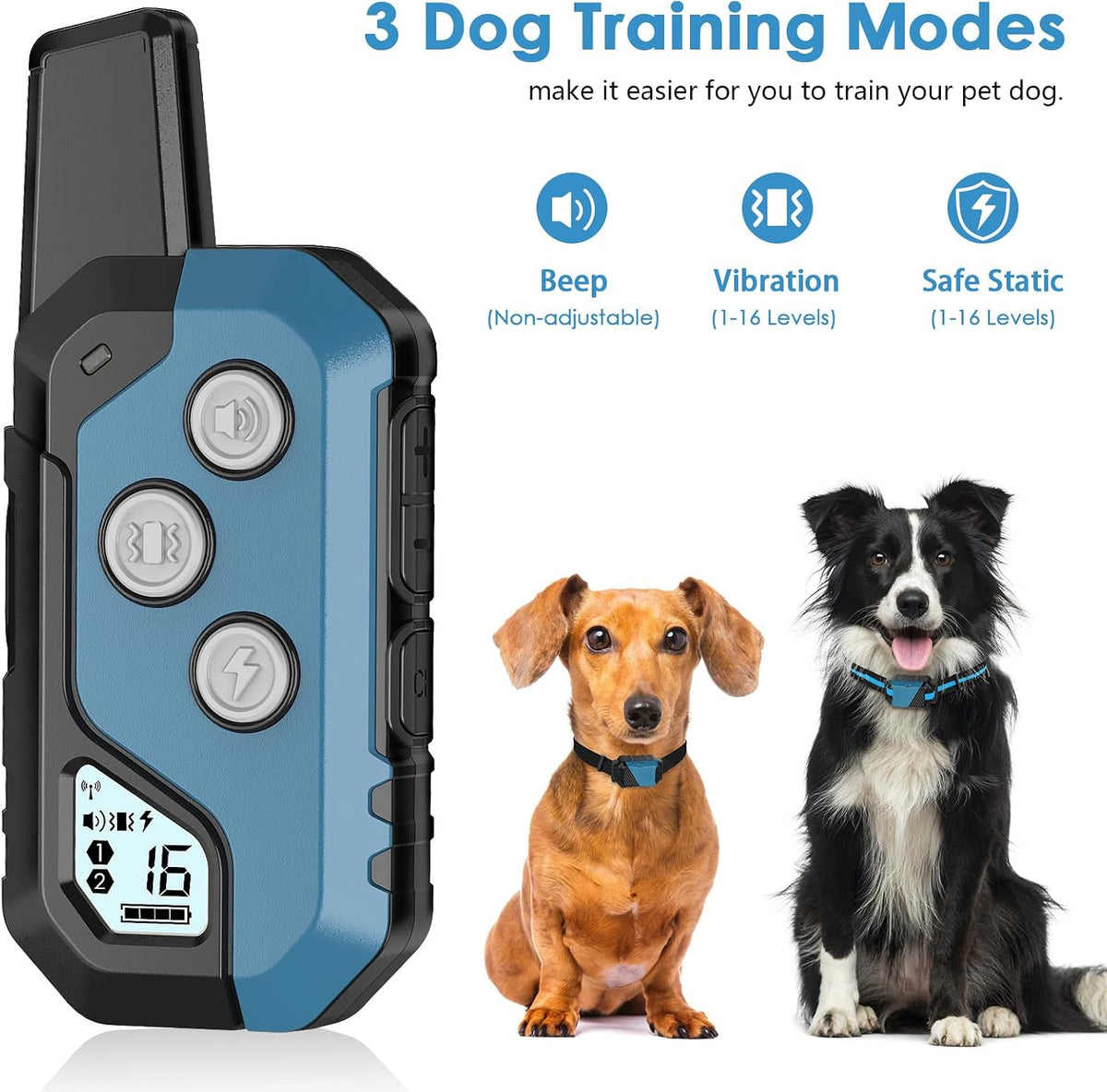 Shock Collar for Dogs, Dog Training Collar with Remote, 3 Modes