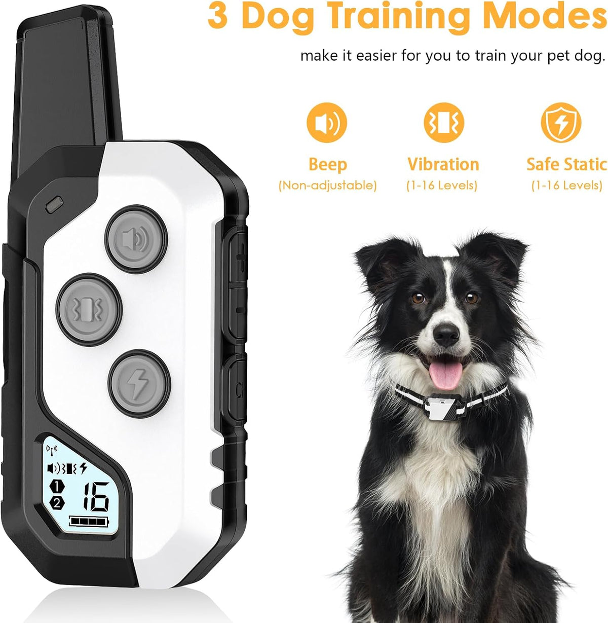 Shock Collar for Dogs, Dog Training Collar with Remote, 3 Modes