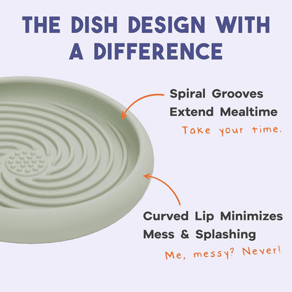 Awoo Lick Dish - Silicone Lick Mat + Slow Feeder for Cats & Small Dogs - Non-Slip Design with Suction Cups - Dishwasher Safe, Extends Mealtime, Reduces Anxiety (Periwinkle)