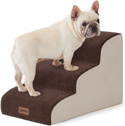 ZOMISIA Dog Stairs Ramp for High Beds Up to 25" - 5 Step Pet Stairs for Small to Large Dogs, 35D Foam Dog Steps for Couch with Non-Slip Bottom Grey
