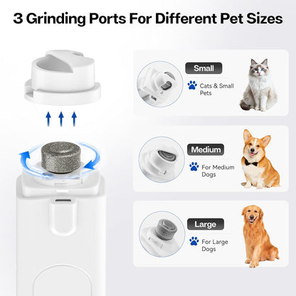2-in-1 Dog Nail Grinder and Clipper, 3-Speed Rechargeable Pet Nail Trimmer with LED Light, Quiet Electric Nail File for Small Medium Large Dogs and Cats