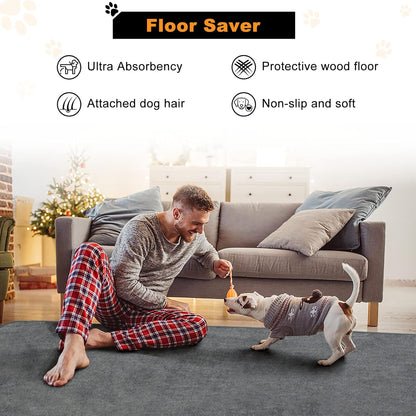 Dog Pee Pad Washable Extra Large, Instant Absorb Thicker Training Pads Non-Slip Pet Playpen Mat, Waterproof Reusable Floor Mat Ideal for Puppy Senior Dog Whelping Incontinence Housebreaking 65x48 Inch