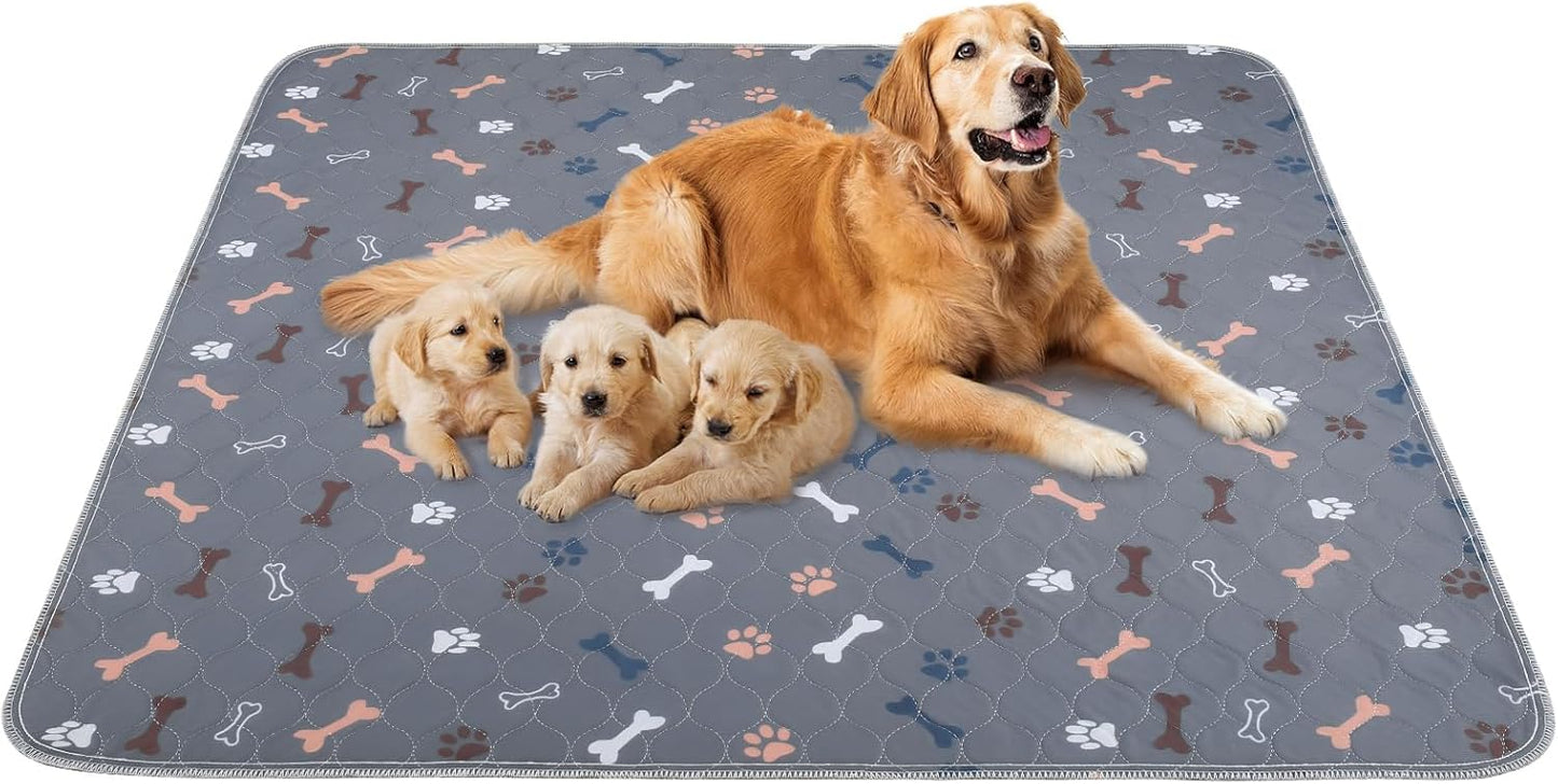 Washable Pee Pads for Dogs, 2Pack Reusable Puppy Pads, Fast Absorbent Dog Pee Pads for Crate Pet Training Pads, Waterproof Whelping Pads for Dogs Bed Mat Crate Indoor (Grey, 18x24)