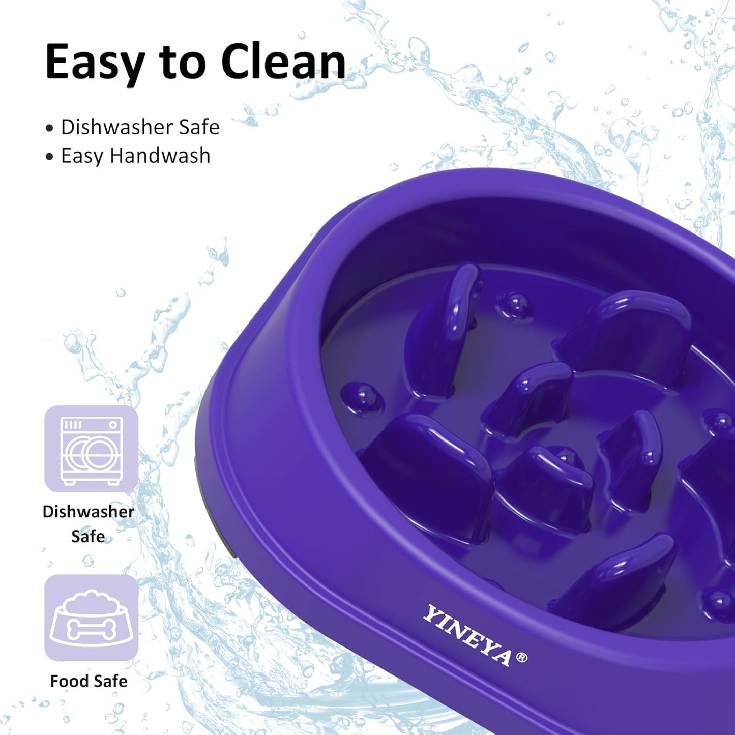 YINEYA Slow Feeder Dog Bowls, Pet Supplies that Slow Down Eating, Pet Food Bowls, Maze Dog Puzzle Feeder for Medium Breed
