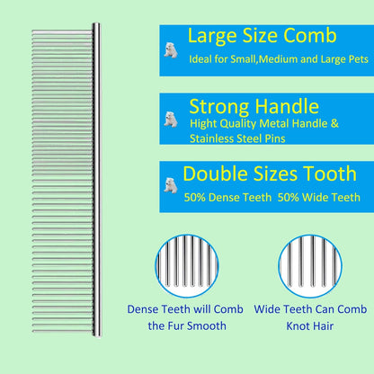 Dog Brush For Long Haired Dogs Poodles-Dog brushes for grooming&shedding-Large Firm Slicker Brush for Goldendoodles-With Soft Massage Grooming Stainless Steel Pins, Pet Grooming Wire Brush-25mm(1")