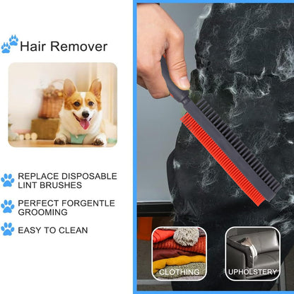 Rubber Pet Hair Removal Brush for Couch Clothes Dog Cat Pet Hair Carpet, Also Used as Dog Cat Bath Brush with Massage Effect