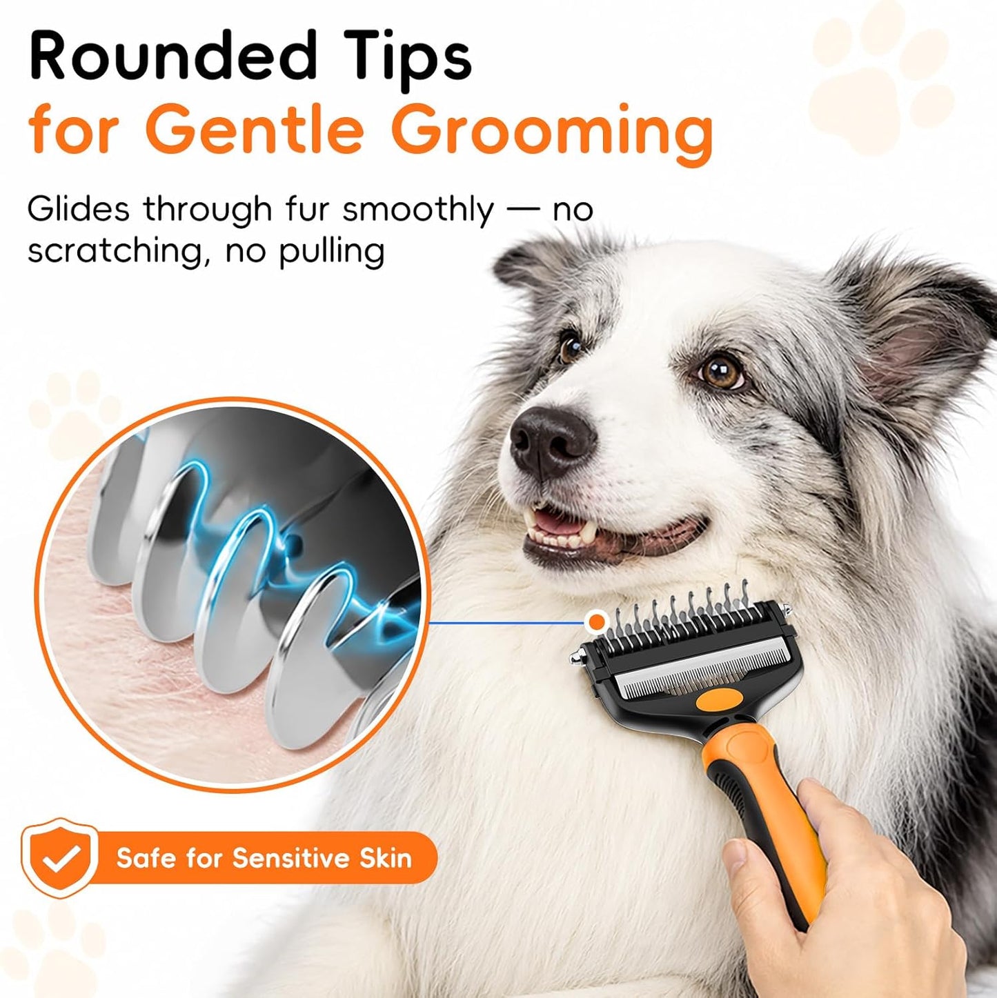 3-in-1 Professional Pet Grooming Brush for Dogs & Cats – Dematting Comb, Undercoat Rake & Deshedding Tool for Long & Short Hair, Heavy Shedding & Matted Fur (Blue)