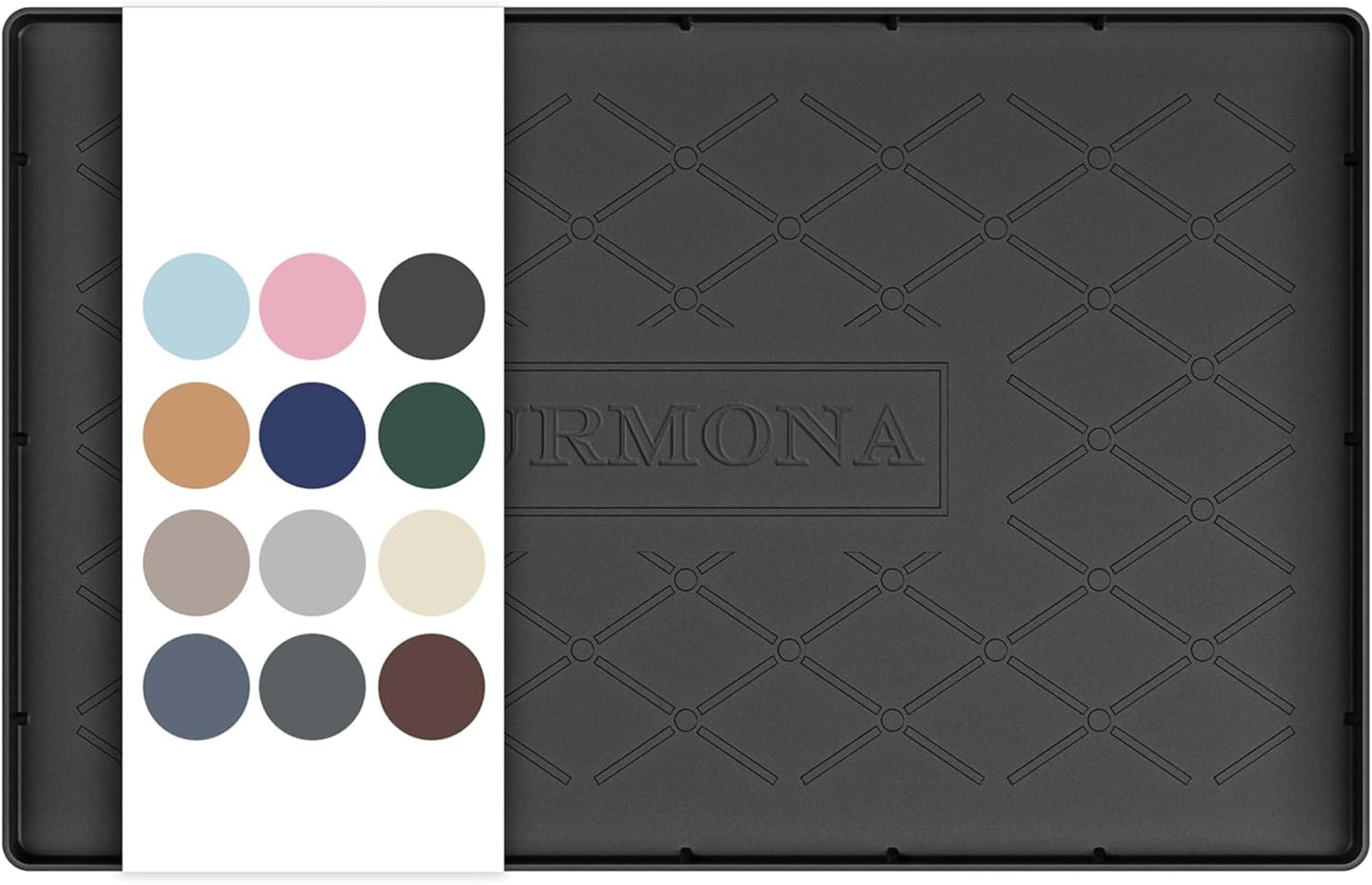 URMONA Under Sink Mat for Kitchen Waterproof, 34" x 22" Silicone Under Sink Mat for Shelf Liner Organizer, Cabinet Sink Protector Under Sink Liner for Bottom Kitchen, Bathroom(Light Grey)