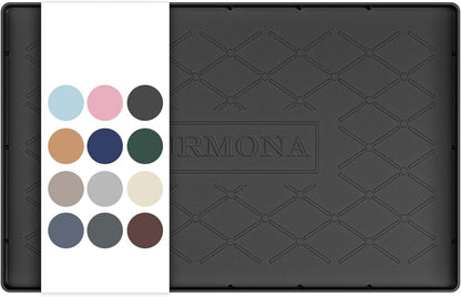 URMONA Under Sink Mat for Kitchen Waterproof, 34" x 22" Silicone Under Sink Mat for Shelf Liner Organizer, Cabinet Sink Protector Under Sink Liner for Bottom Kitchen, Bathroom(Light Grey)