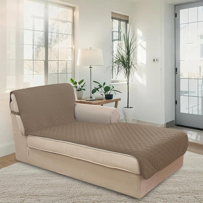 U-NICE HOME Reversible Sofa Cover Washable Couch Cover for Dogs Friendly with Elastic Straps Water Repellent Furniture Protector for 3 Cushion Couch (Sofa, Coffee/Beige) - Colors A