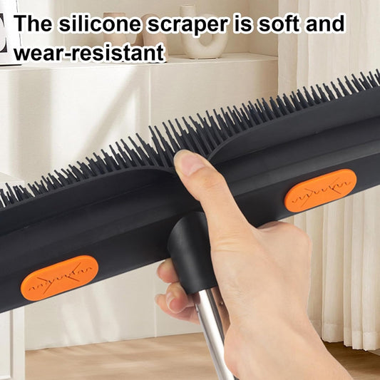 YOXIER Pet Hair Removal Tool,2-in-1 Pet Hair Removal Broom,Pet Hair Broom with Squeegee for Carpet,Heavy Duty Broom for Driveways, Sidewalks, Patios and Deck Cleans Dirt, Debris, Sand, Mud, Leaves an