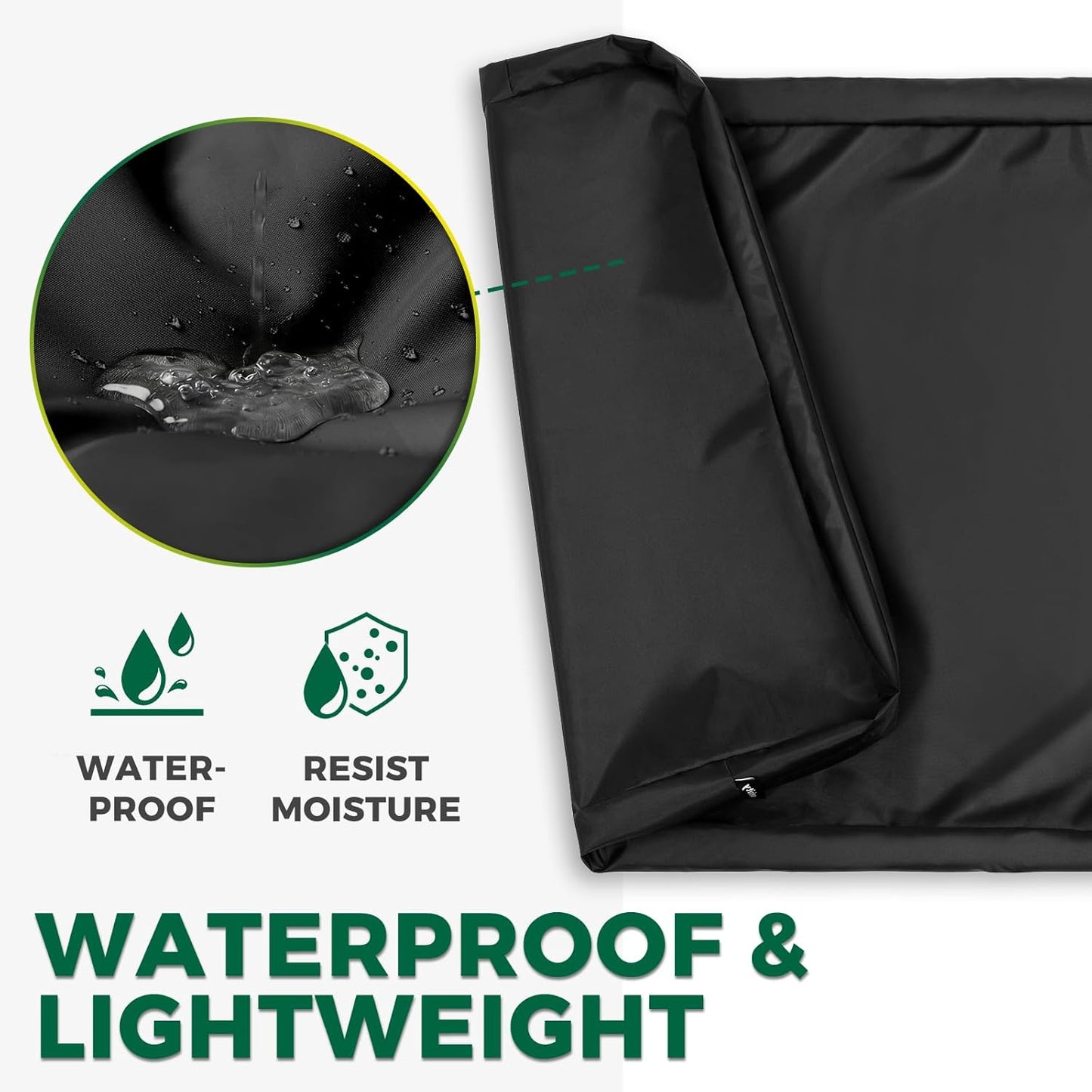 PAWFINITY Waterproof Dog Bed Cover Replacement Washable, Easy to Clean, Pet Hair Resistant, Heavy Duty Oxford, Zipper Closure, Indoor/Outdoor Use, Fits 36 Inch Dog Crate - Large, 34x22x3.5, Black