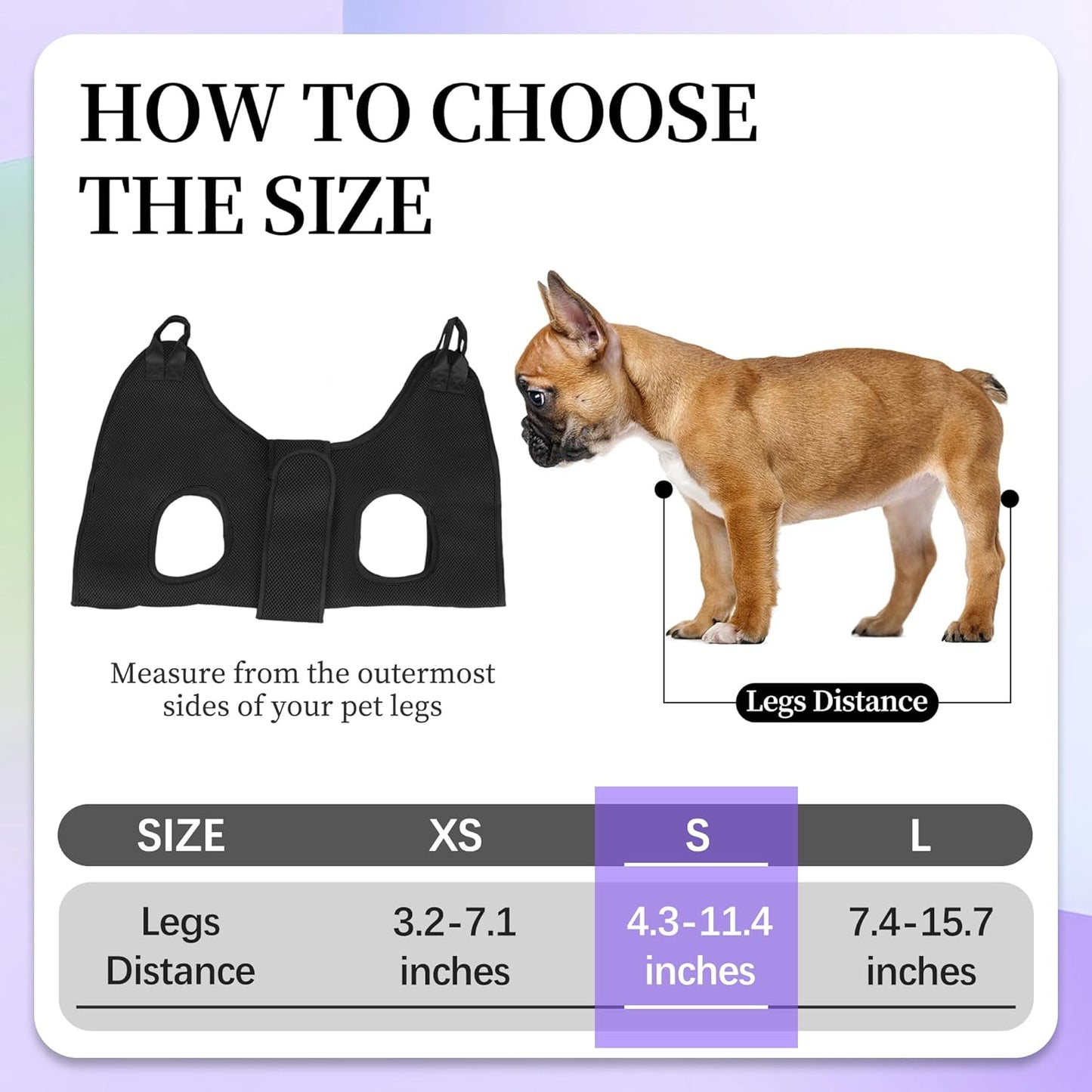 PatiencET Cat Grooming Hammock Pet Hammock Cat Nail Clipper Hammock for Nail Trimming Dog Sling for Nail Clipping Dog Hanging Harness (Black XS)