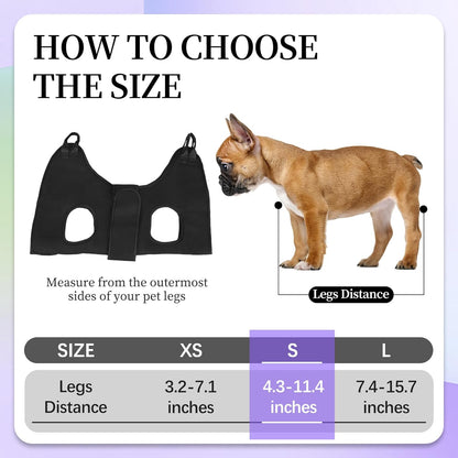 PatiencET Cat Grooming Hammock Pet Hammock Cat Nail Clipper Hammock for Nail Trimming Dog Sling for Nail Clipping Dog Hanging Harness (Black XS)