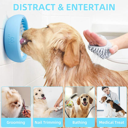 Dog Lick Bowl, Bestalk Anxiety Relief Lick Mat for Dogs, Non-Slip Freeze Licking Bowl Enrichment Puzzle Feeder for Distraction, BPA Free Silicone, Dishwasher Safe(Purple,L)