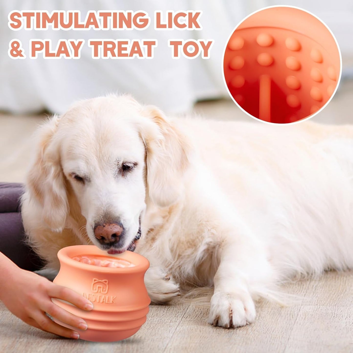 Dog Enrichment Treat Toy, Long-Lasting Wobbly Interactive Freeze Lick Toys for Dogs, Stuffable Puzzle Feeder Toy for Boredom, Silicone Treat Dispensing Chew Toy (Baby Blue,S)