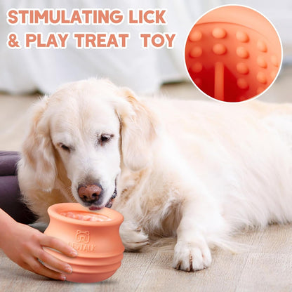 Dog Enrichment Treat Toy, Long-Lasting Wobbly Interactive Freeze Lick Toys for Dogs, Stuffable Puzzle Feeder Toy for Boredom, Silicone Treat Dispensing Chew Toy (Baby Blue,S)