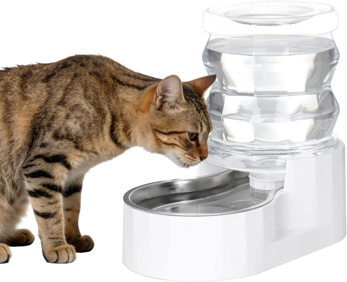 RIZZARI 8L Elevated Pet Water Dispenser – Stainless Steel Gravity Waterer with Auto-Refill Design for Medium and Large Dogs & Senior Pets -Comfortable Drinking Height for Living Rooms,Multi-Pet Homes