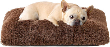 EHEYCIGA Fluffy Dog Crate Bed for Medium Dogs, Plush Faux Fur Crate Pad, Calming Anti Anxiety Medium Dog Bed, Washable Soft Warm Crate Mat with Non-Slip Bottom