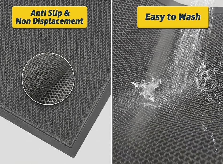 Muddy Mat® Meshy Mat™ Door Mat Heavy-Duty Quick-Dry Floor Mat, Sand & Dirt Trapper for Indoor & Outdoor, Ideal for Entrance, Mudrooms,Patios & Garages,Low-Profile,Non-Slip,Washable– Black 17"x30"x0.4"