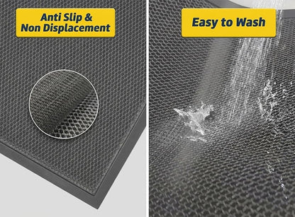 Muddy Mat® Meshy Mat™ Door Mat Heavy-Duty Quick-Dry Floor Mat, Sand & Dirt Trapper for Indoor & Outdoor, Ideal for Entrance, Mudrooms,Patios & Garages,Low-Profile,Non-Slip,Washable– Black 17"x30"x0.4"
