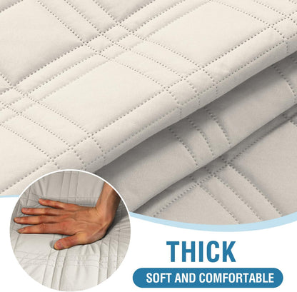 H.VERSAILTEX 100% Waterproof Slipcovers for Couches and Sofas Modern Pet Couch Cover Thick Soft Furniture Protector with Elastic Straps(Sofa, Lily Pad/Beige)