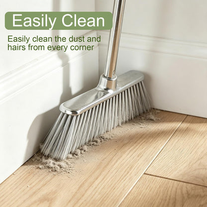 Indoor Soft Bristles Angle Sweeping Broom with Long Handle for Kitchen Hardwood Floor Cleaning