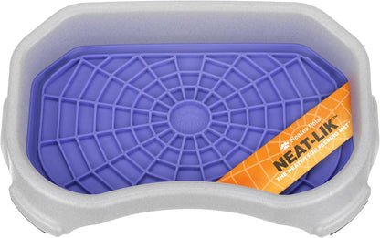 Neater Pets Neat-LIK Dog Lick Mat w/Mess-Proof Tray, Lick Mat for Dogs, Cats, Puppy, Reduces Anxiety & Boredom, Peanut Butter Slow Feeder, Interactive Treat Licking Pad (Green/Vanilla Bean)