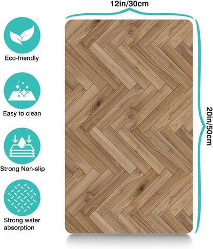 Pet Feeding Mat for Floors Waterproof Dog Mat for Food and Water Absorbent Quick Dry Non Slip mat for Cat Bowls