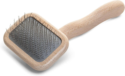 Chris Christensen Mark III Slicker Brush for Dogs, 12mm Pins, Groom Like a Pro, Handcrafted Lightweight Beechwood Ergonomic Handle, Stainless Steel Pins, A5III Medium. Made in Germany.