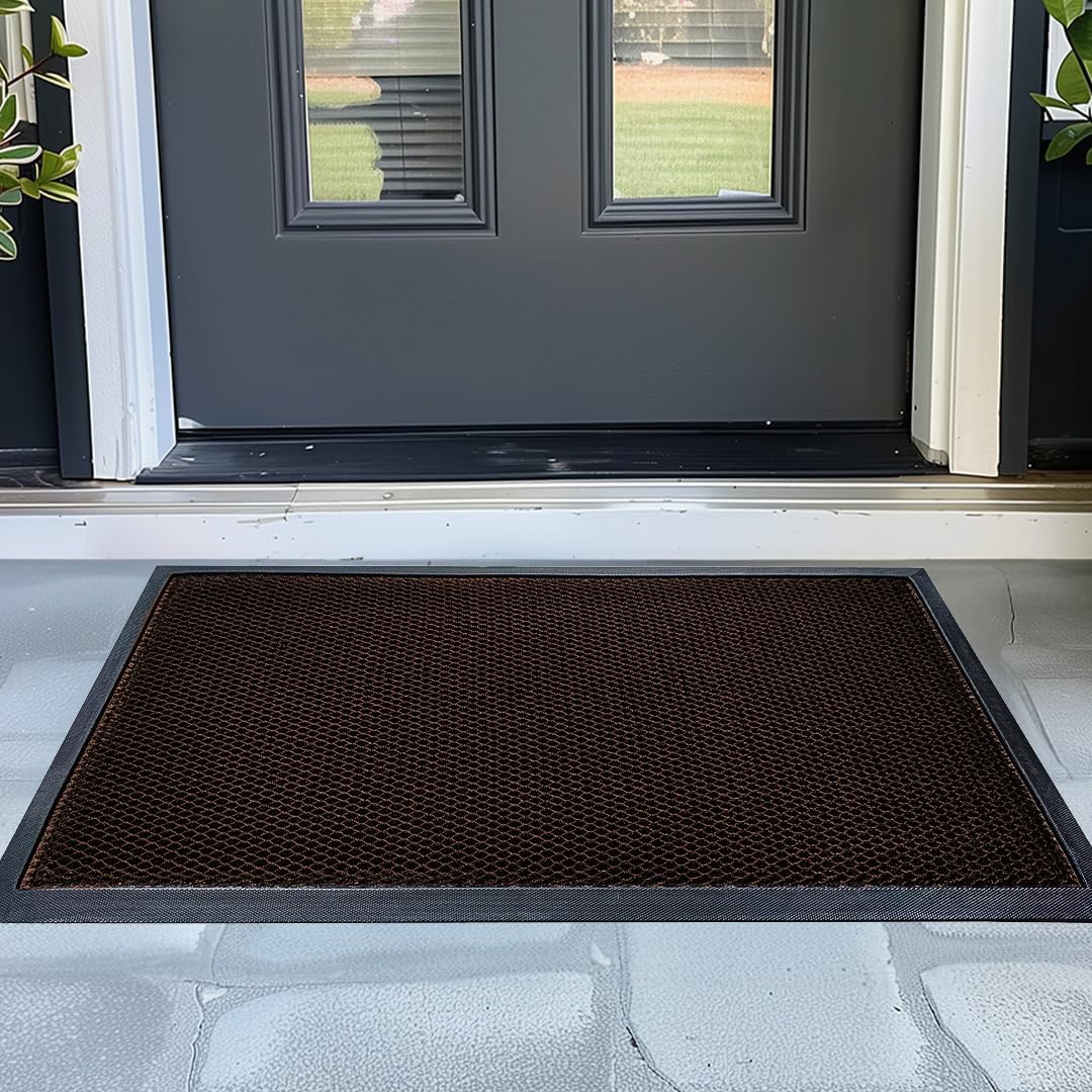 Muddy Mat® Meshy Mat™ Door Mat Heavy-Duty Quick-Dry Floor Mat, Sand & Dirt Trapper for Indoor & Outdoor, Ideal for Entrance, Mudrooms,Patios & Garages,Low-Profile,Non-Slip,Washable– Black 17"x30"x0.4"