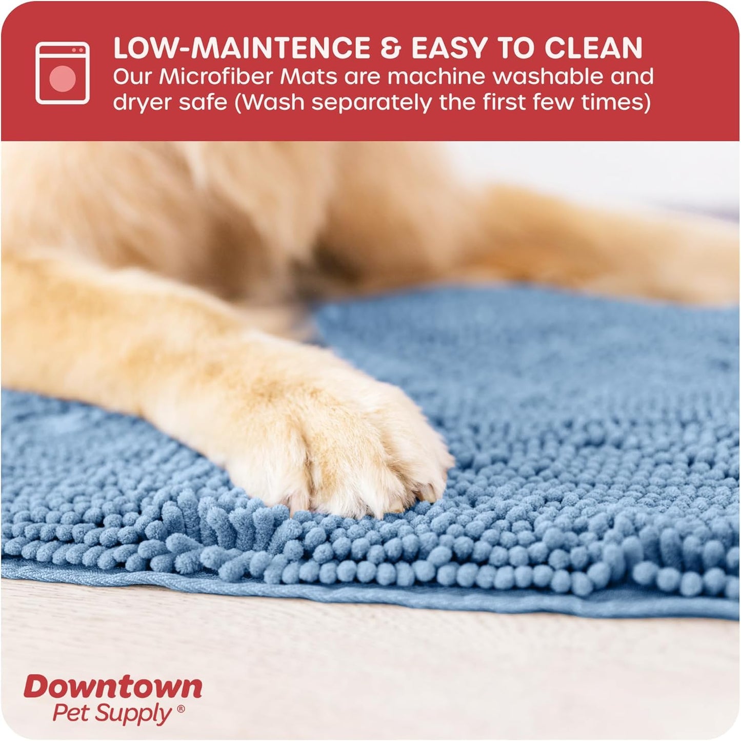 My Doggy Place Dog Mud Mat, 36"x26" Ash – Thick Microfiber Entry Rug for Snow, Mud & Salt – Absorbent, Quick-Dry, Washer-Safe & Non-Slip, Large