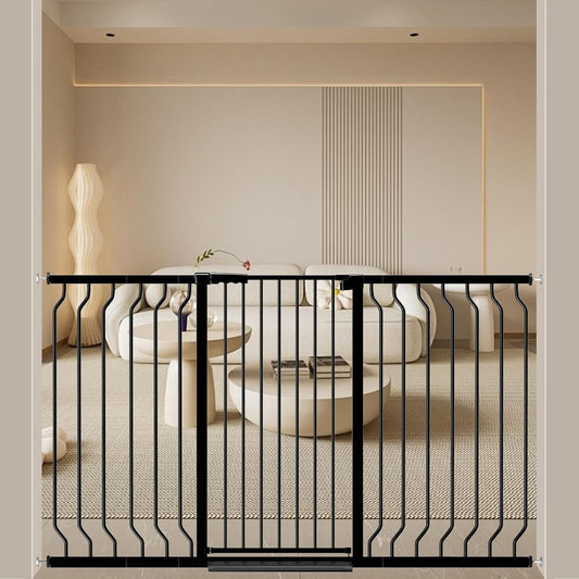 ALLAIBB White 40.55" Extra Tall Wide 57.48-73.62" Baby Gate Pressure Mounted Walk Through Child Kids Safety Toddler Tension Pet Dog Gates with Extension for Doorways Kitchen