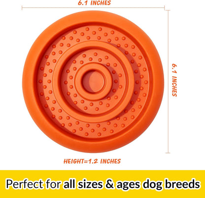 Slow Feeder Lick Mat for Dogs - Keep Them Busy - Natural Rubber Dog Frozen Treat Toys - Durable Interactive Enrichment Toys - Licking Dish for Dog De-Stressing, Red