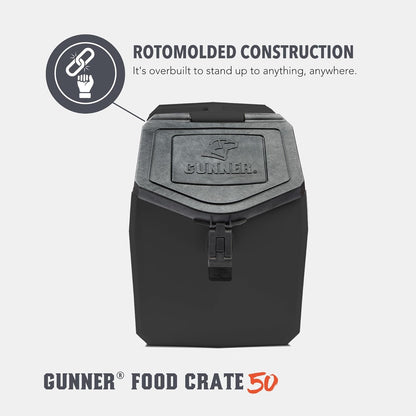 GUNNER 50 lbs Dog Food Storage Container - Waterproof & Airtight Pet Food Bin - Multi-Purpose Container for Dry Food, Corn, Chicken Feed, Treats, Bird Seed, & More - Gunmetal